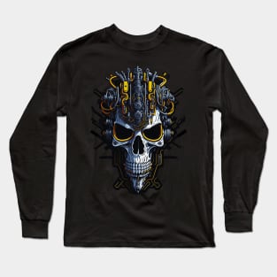 Mecha Skull S01 D37 Long Sleeve T-Shirt